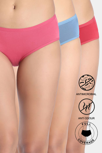 Buy Zivame Low Rise Full Coverage Hipster Panty (Pack of 3) - Multicolor